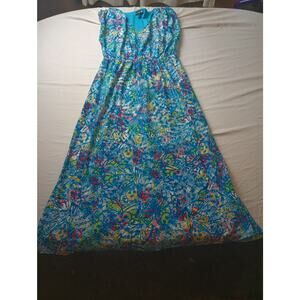 Antthony Originals Art to wear Floral Multi Colored Womens Maxi Dress Small